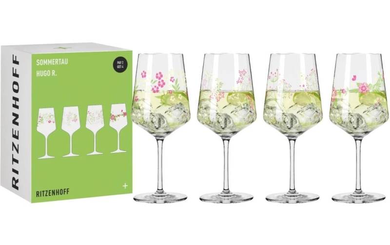 Ritzenhoff Aperitifglas »Sommertau Hugo 544 ml 4 Stück Transparent«, (4 tlg.) von Ritzenhoff