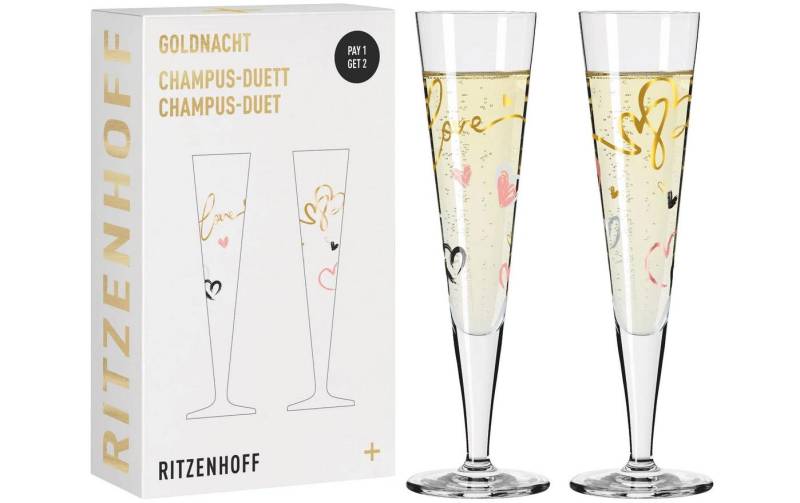 Ritzenhoff Champagnerglas »Goldfarbennacht F23 205 ml, 2 Stück« von Ritzenhoff