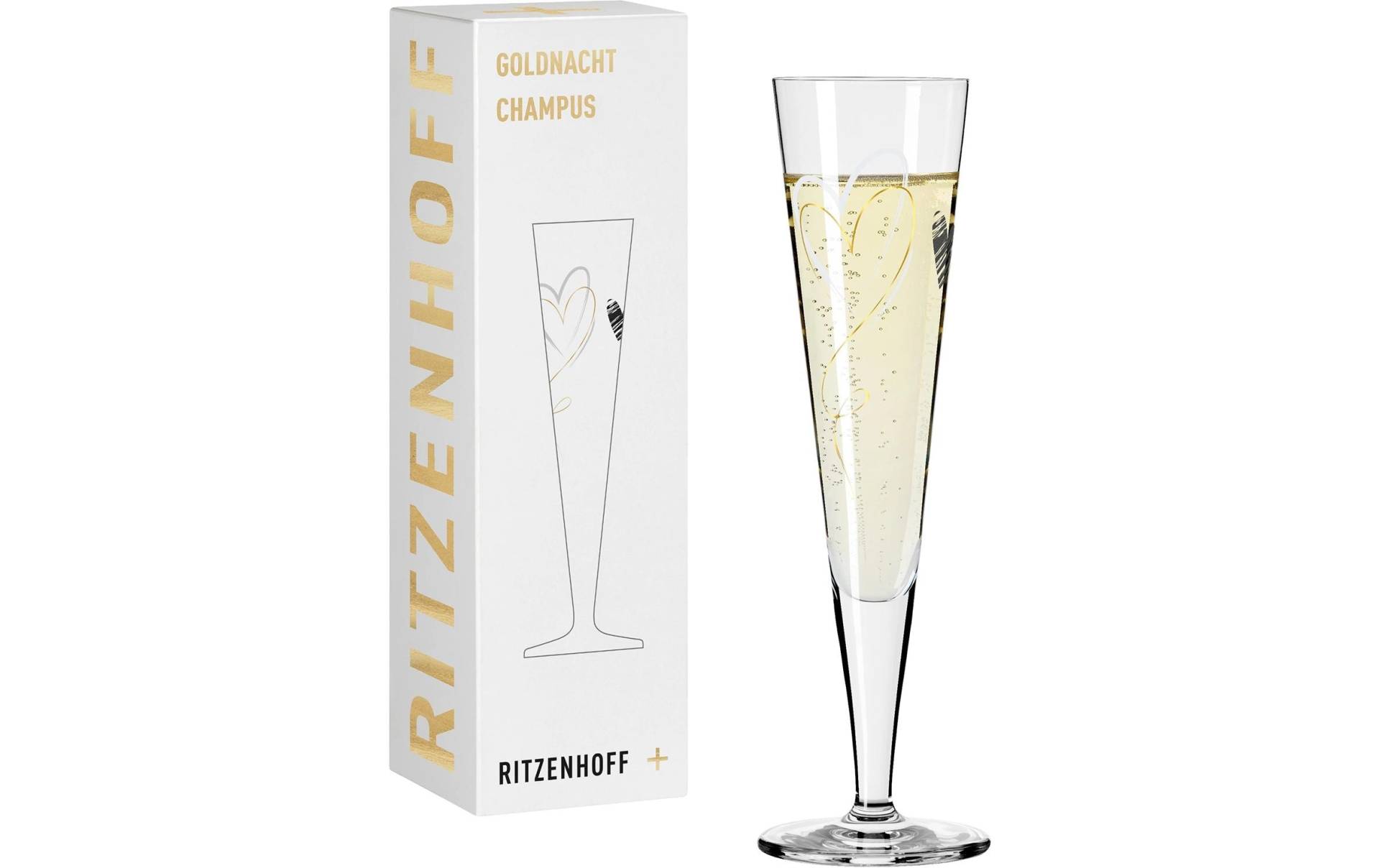 Ritzenhoff Champagnerglas »Goldfarbennacht No. 35 205 ml, 1 Stück, Transparent«, (1 tlg.) von Ritzenhoff