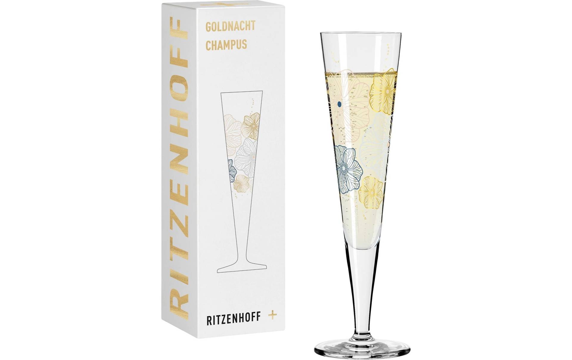 Ritzenhoff Champagnerglas »Goldfarbennacht No. 36 205 ml, 1 Stück, Transparent«, (1 tlg.) von Ritzenhoff