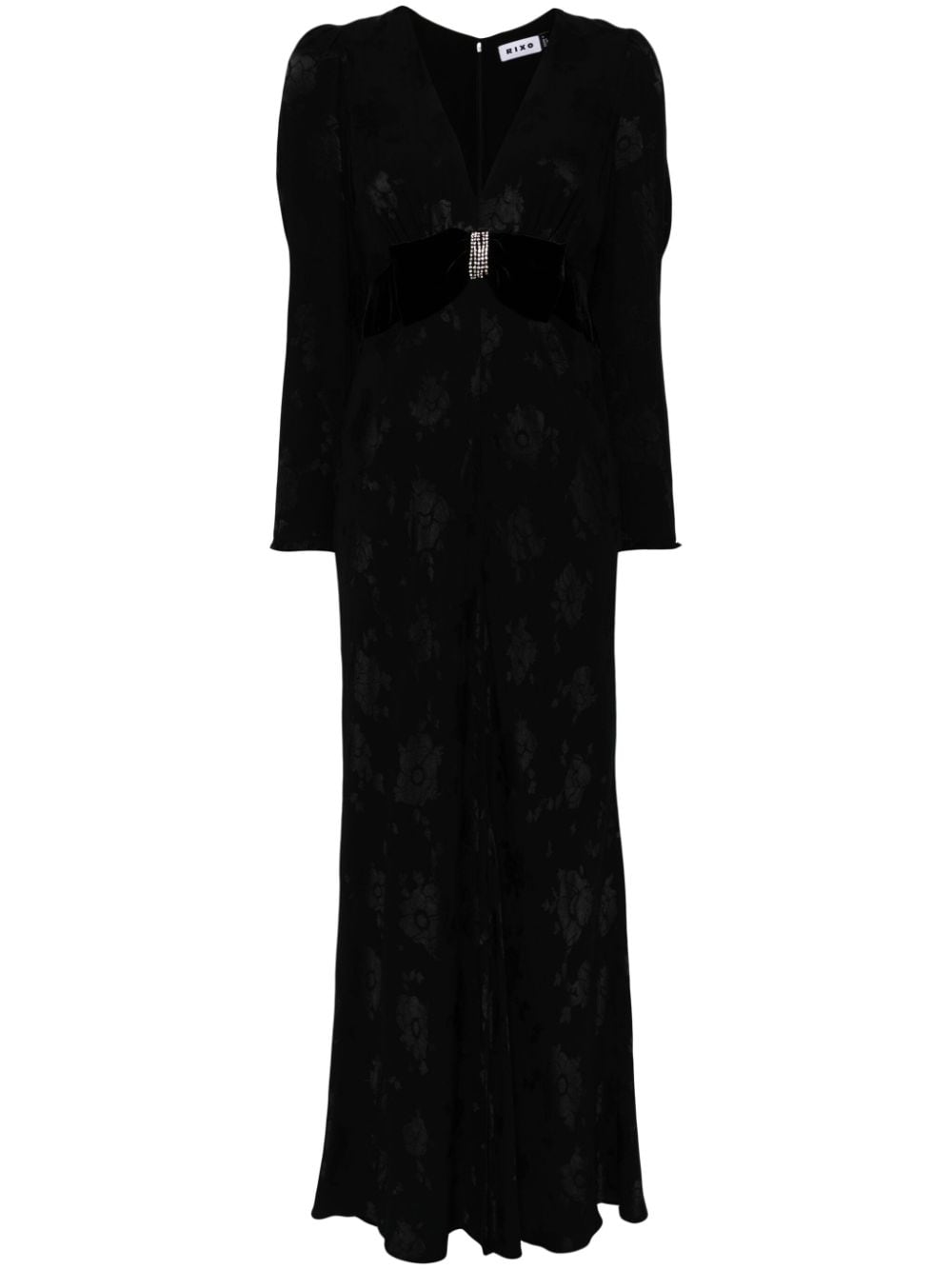 Rixo Anastasia floral-print velvet maxi dress - Black von Rixo