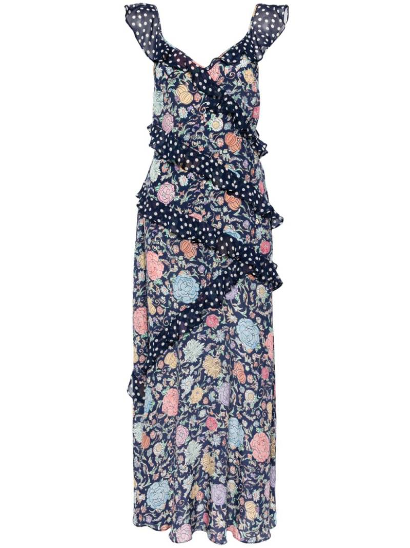 Rixo Gail silk maxi dress - Blue von Rixo