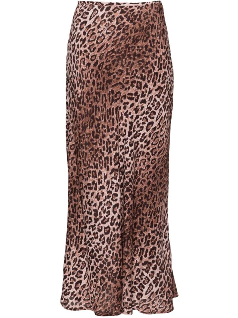 Rixo Kelly leopard-print silk midi skirt - Brown von Rixo