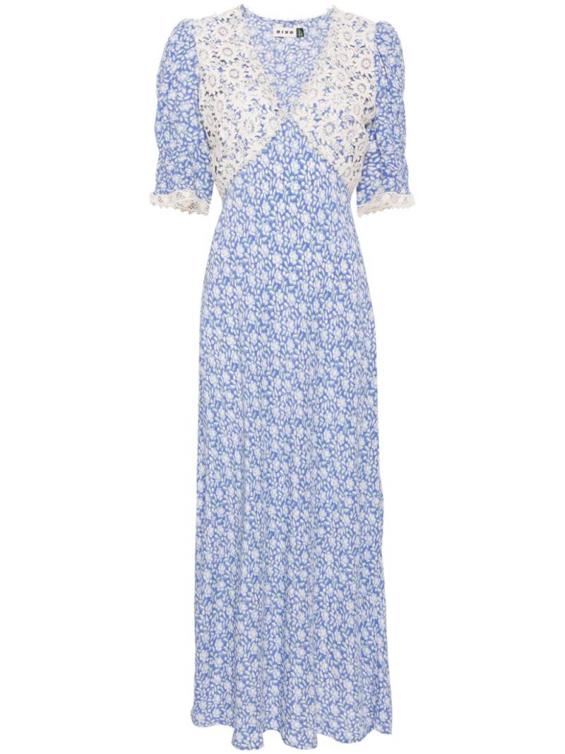 Rixo Olga lace-trim midi dress - Blue von Rixo