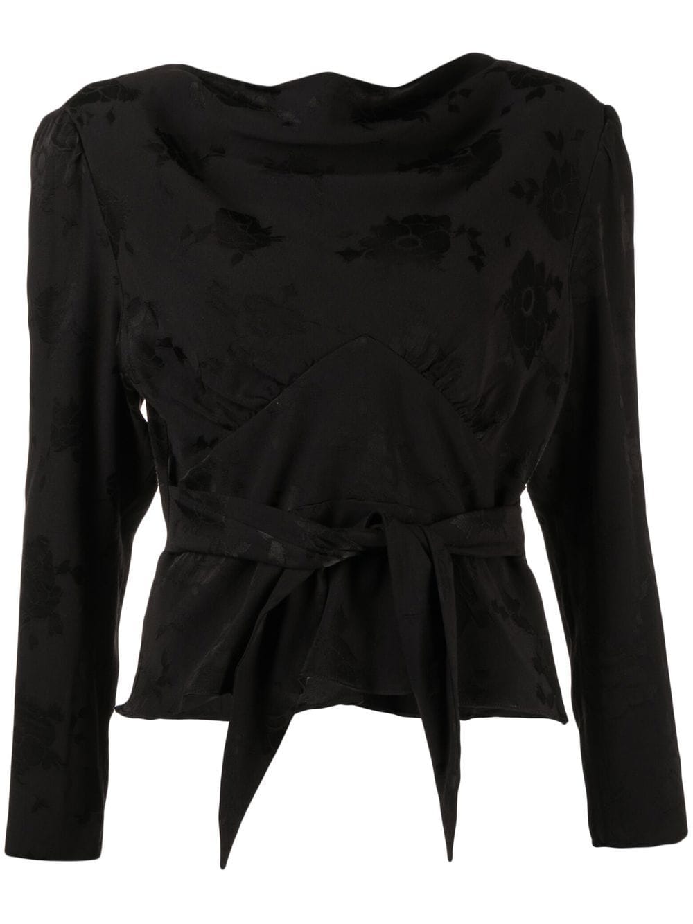 Rixo Ramona satin blouse - Black von Rixo