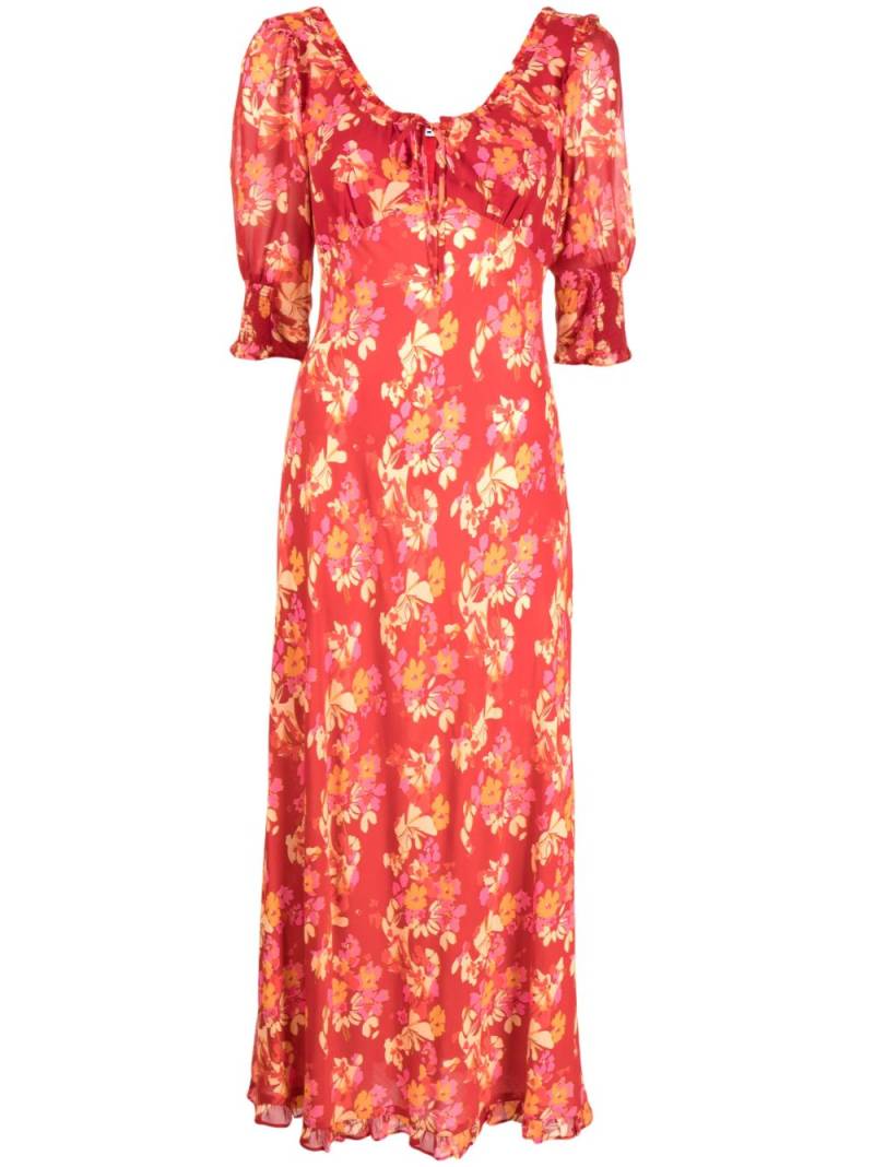 Rixo Sathya floral-print midi dress - Red von Rixo