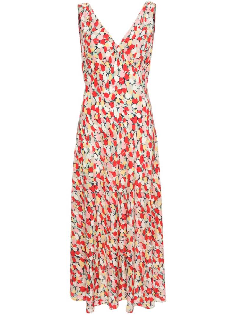 Rixo abstract-print silk midi dress - Pink von Rixo