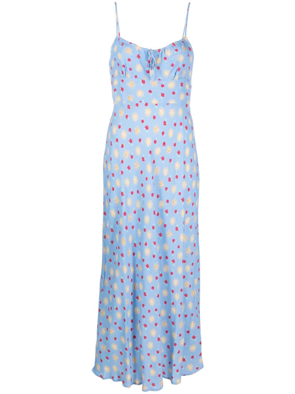 Rixo floral-print spaghetti-strap midi dress - Blue von Rixo