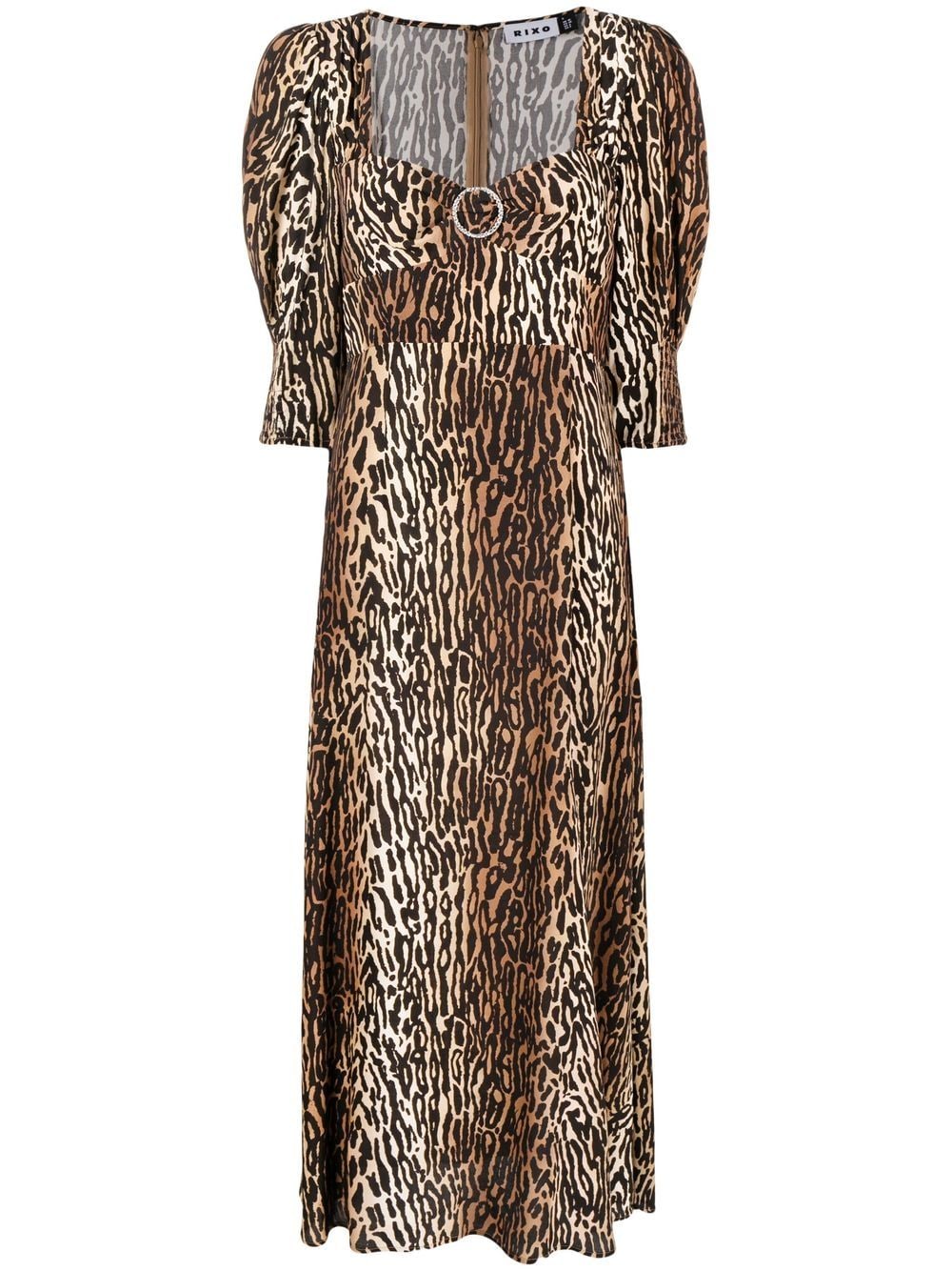 Rixo leopard-print midi dress - Brown von Rixo