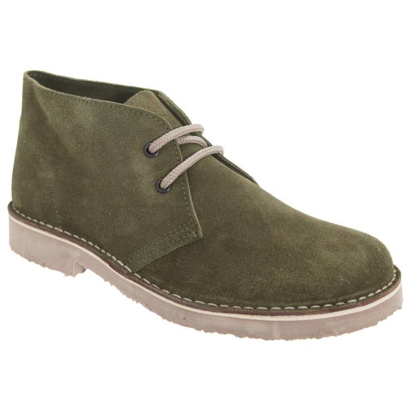 Desert Boots Wüstenstiefel Schuhe, Wildleder, Ungefüttert Damen Khaki 36 von Roamers