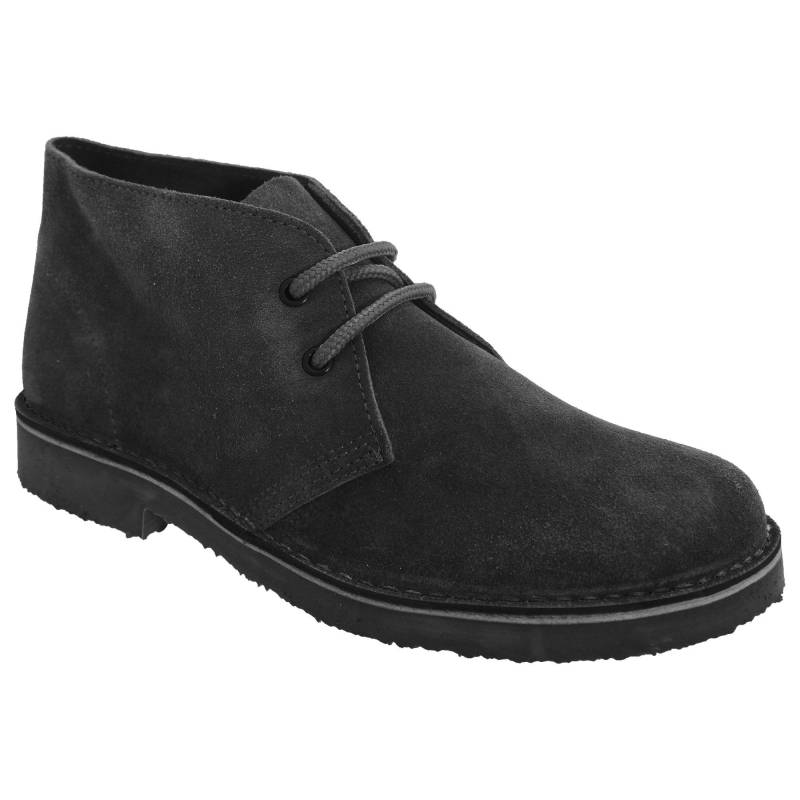 Roamers - Desert Boots Wüstenstiefel Schuhe, Wildleder, ungefüttert, für Damen, Schwarz, Größe 40 von Roamers