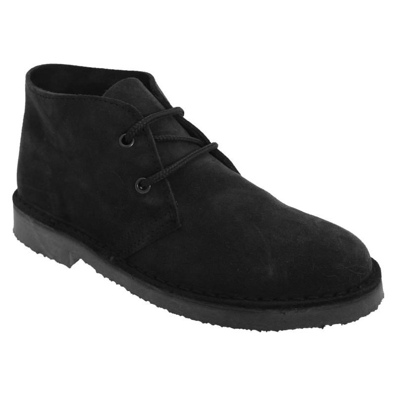 Roamers - DesertBoots Schnürschuhe Halbschuhe, Wildleder, für Herren, Schwarz, Größe 39 von Roamers