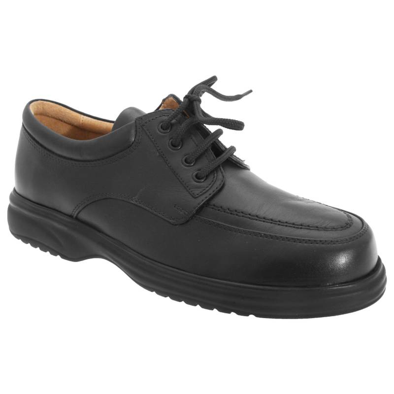 Roamers - Superlite Schnürhalbschuhe Schnürschuhe, Leder, breite Passform, für Herren, Schwarz, Größe 40.5 von Roamers