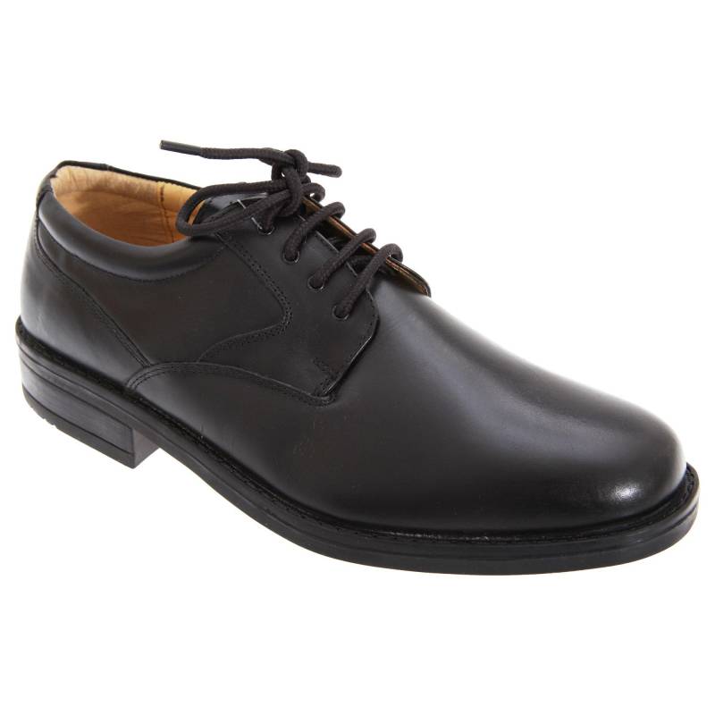 Roamers - Flexi Gibson Schnürhalbschuhe Schnürschuhe, Leder, für Herren, Schwarz, Größe 40.5 von Roamers