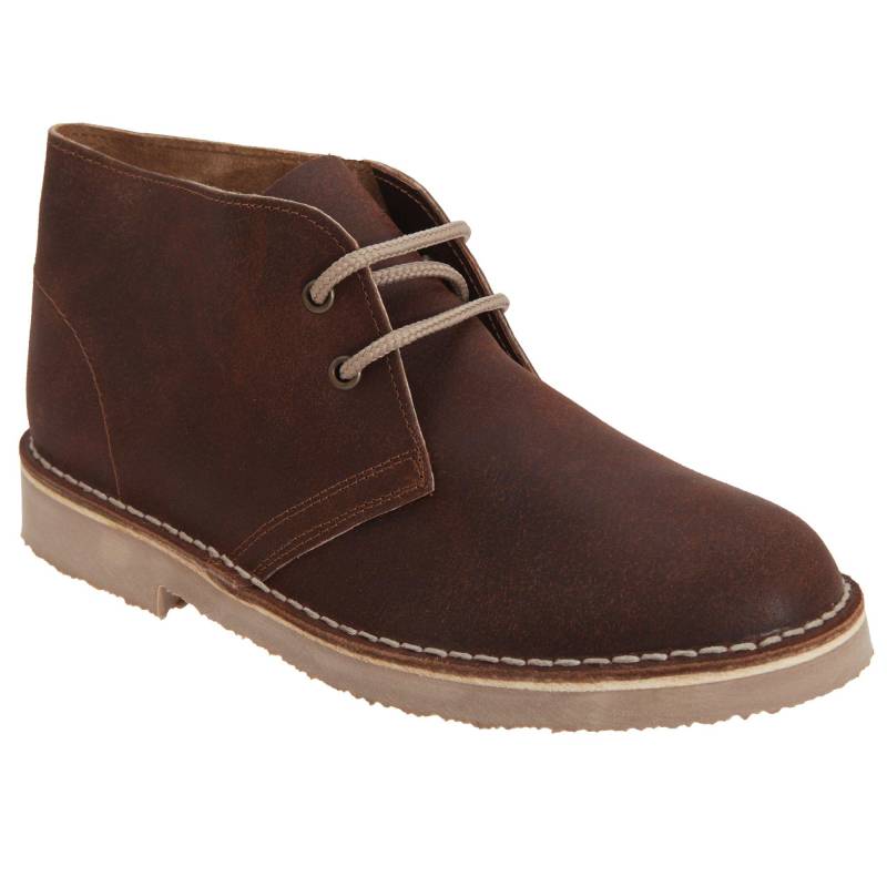 Schnürschuhe Schnürhalbschuhe Desertboots Halbschuhe, Leder Damen Braun 42 von Roamers