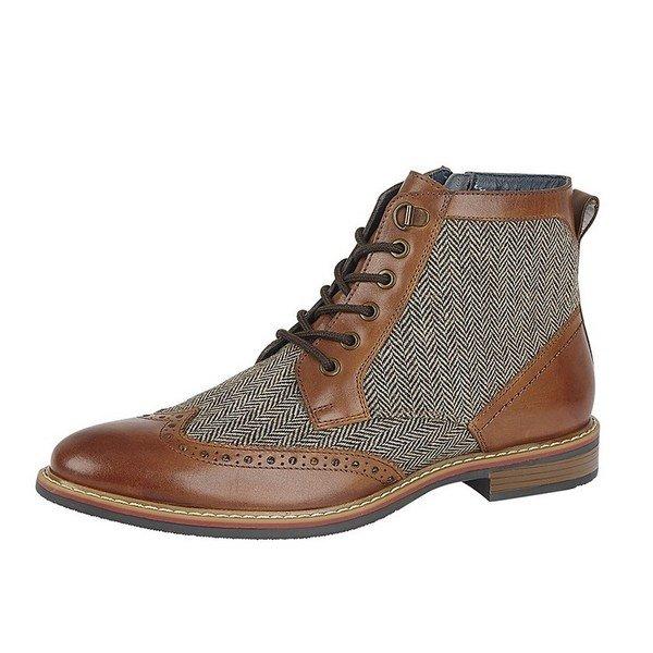 Stiefeletten, Fischgrätmuster, Leder Herren Multicolor 47 von Roamers