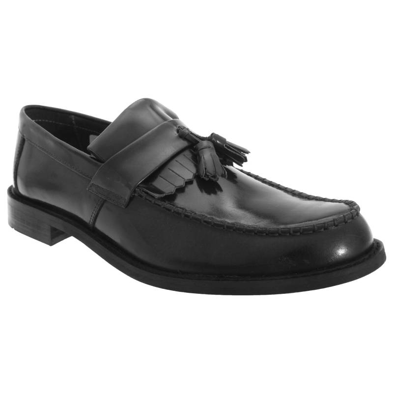 Roamers - Toggle Saddle HiShine Leder Schuhe, für Herren, Schwarz, Größe 47 von Roamers