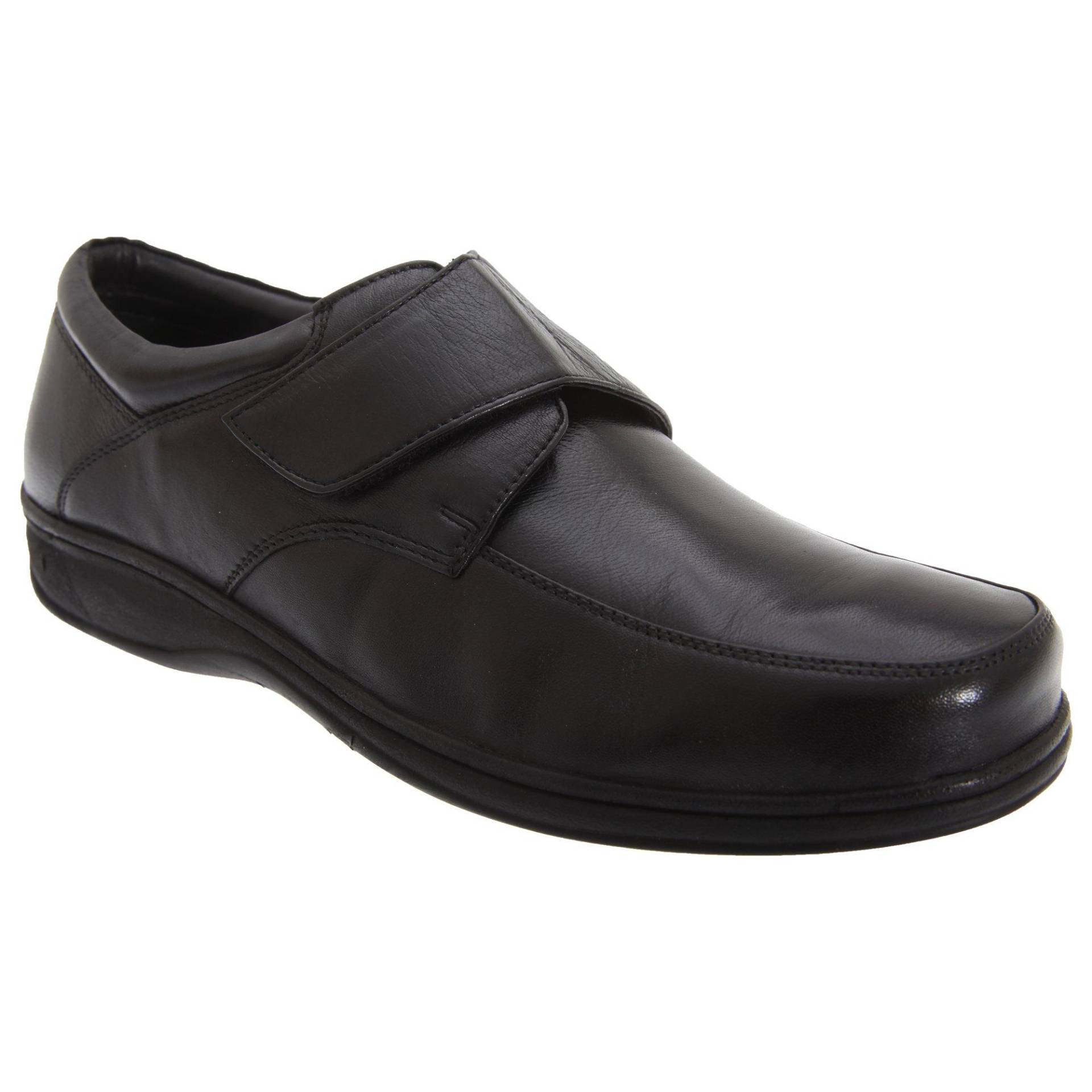 Superlight Lederschuhe Schuhe Mit Klettverschluss Herren Schwarz 40.5 von Roamers