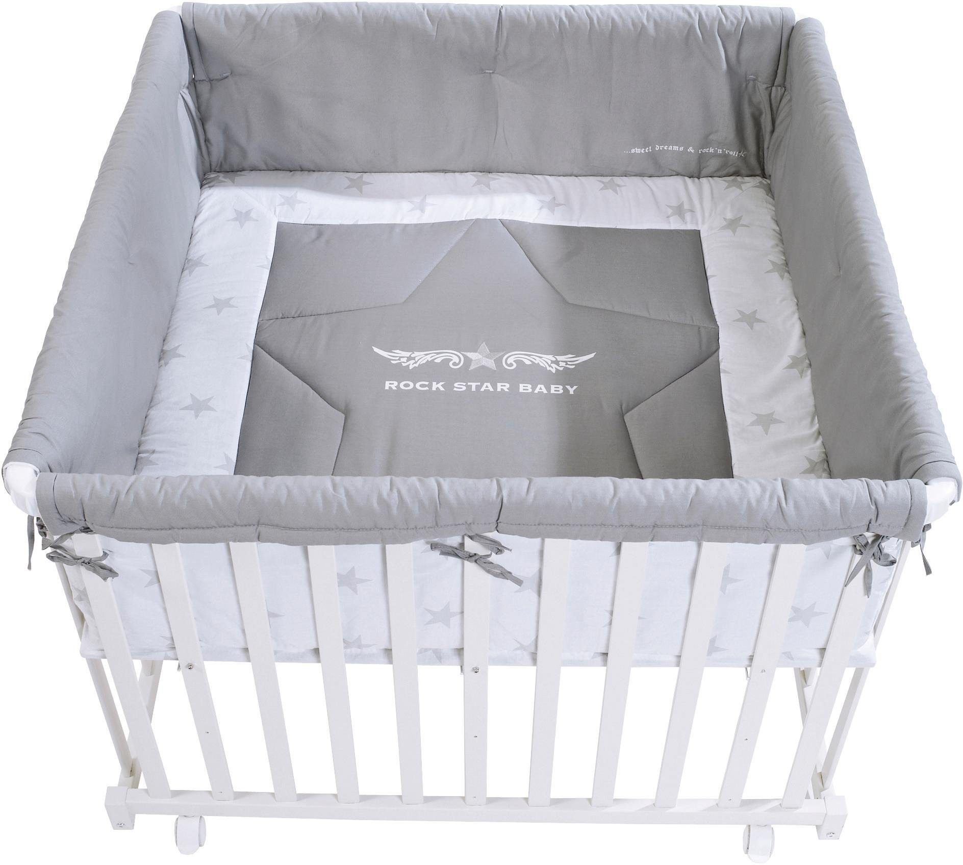 roba® Laufgitter »Rock Star Baby 2, 100x100 cm«, bis 1 kg, mit Stoffeinlage und Nestchen von Roba®