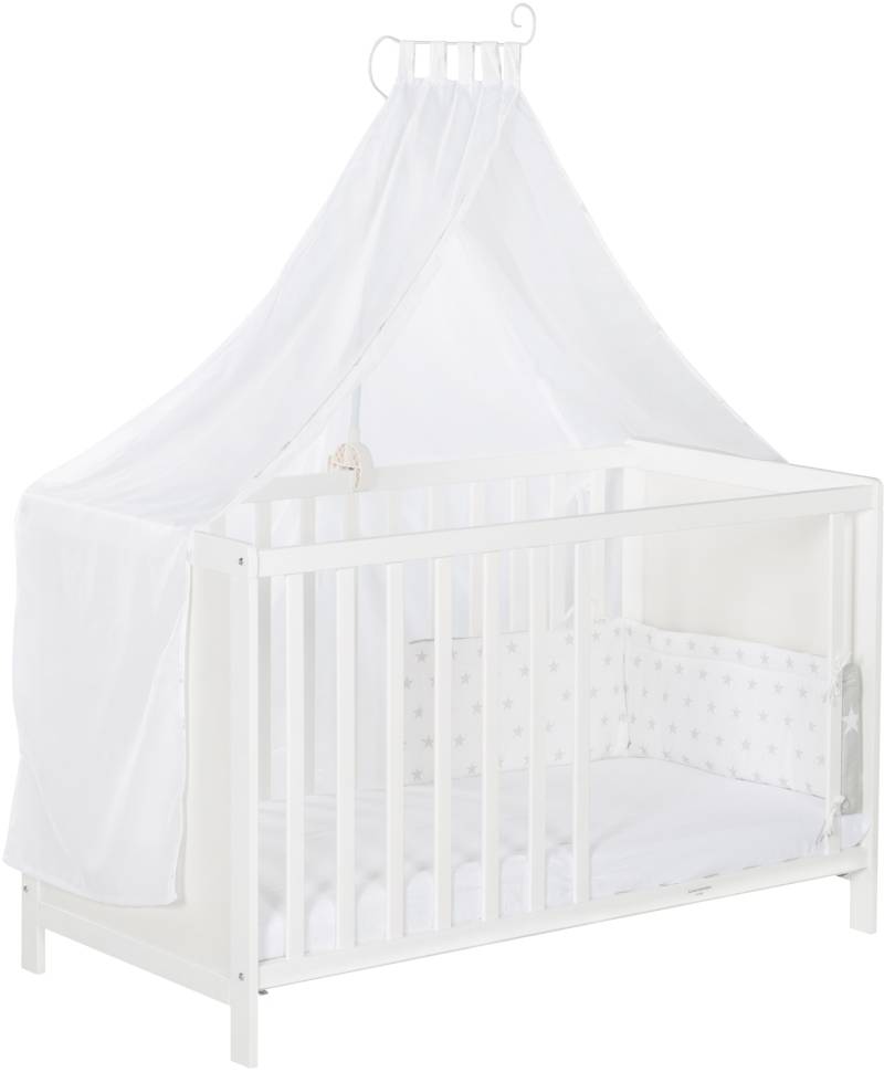 roba® Babybett »Multifunktionsbett mit Beistellfunktion«, (7 tlg.), Lattenrost, Matratze, Nestchen, Bettverkleinerer, Himmel, Himmelstange von Roba®