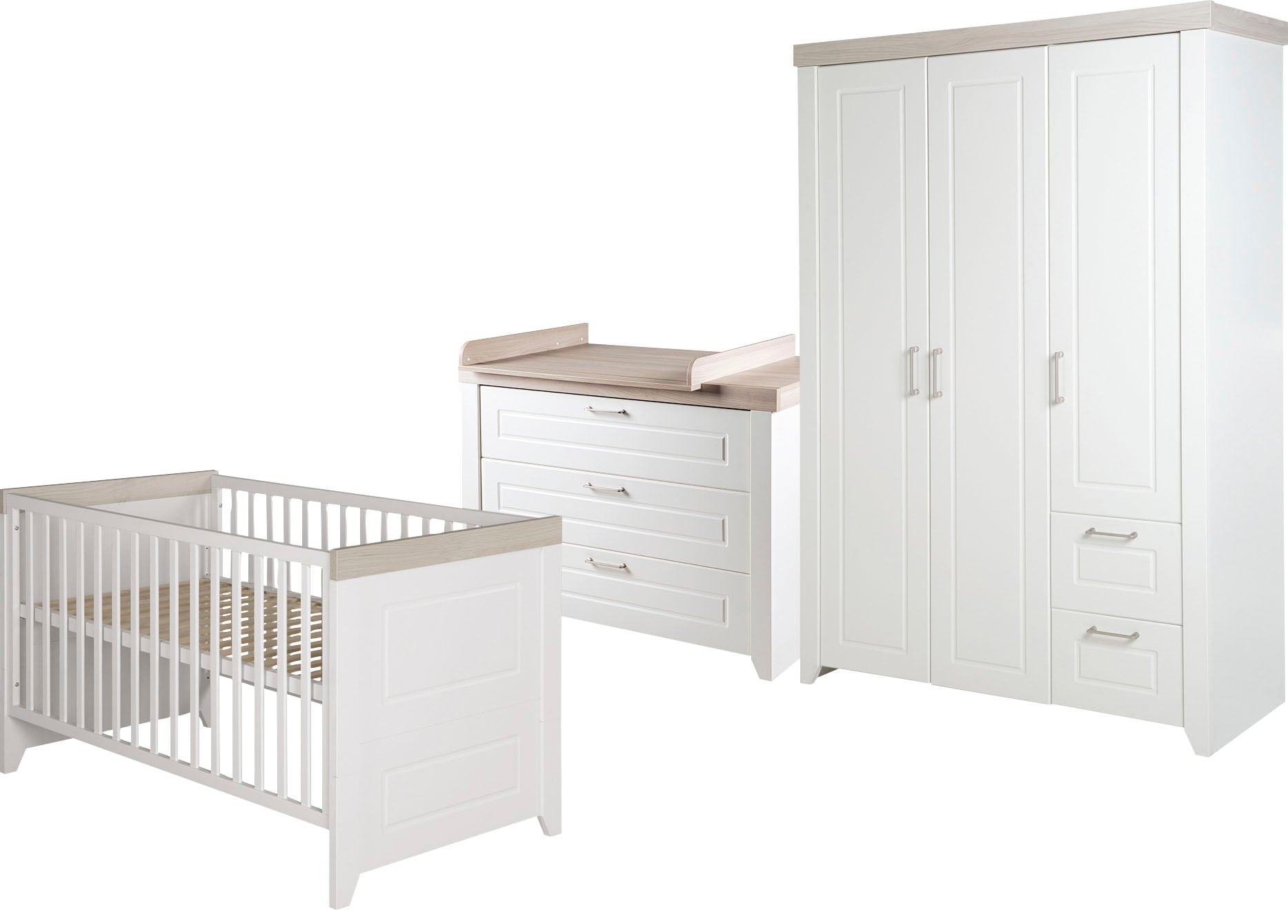 roba® Babymöbel-Set »Felicia«, (Set), im Landhausstil - Gitterbett: umbaubar & höhenverstellbar von Roba®