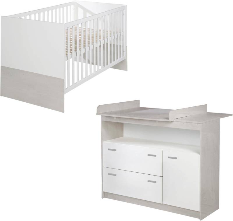 roba® Babymöbel-Set »Julia«, (Spar-Set, 2 tlg., Gitterbett, Wickelkommode), mit Kinderbett und Wickelkommode von Roba®