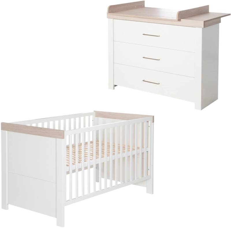 roba® Babymöbel-Set »Lucy«, (Spar-Set, 2 tlg., Kinderbett, Wickelkommode), mit Kinderbett & Wickelkommode; Made in Europe von Roba®