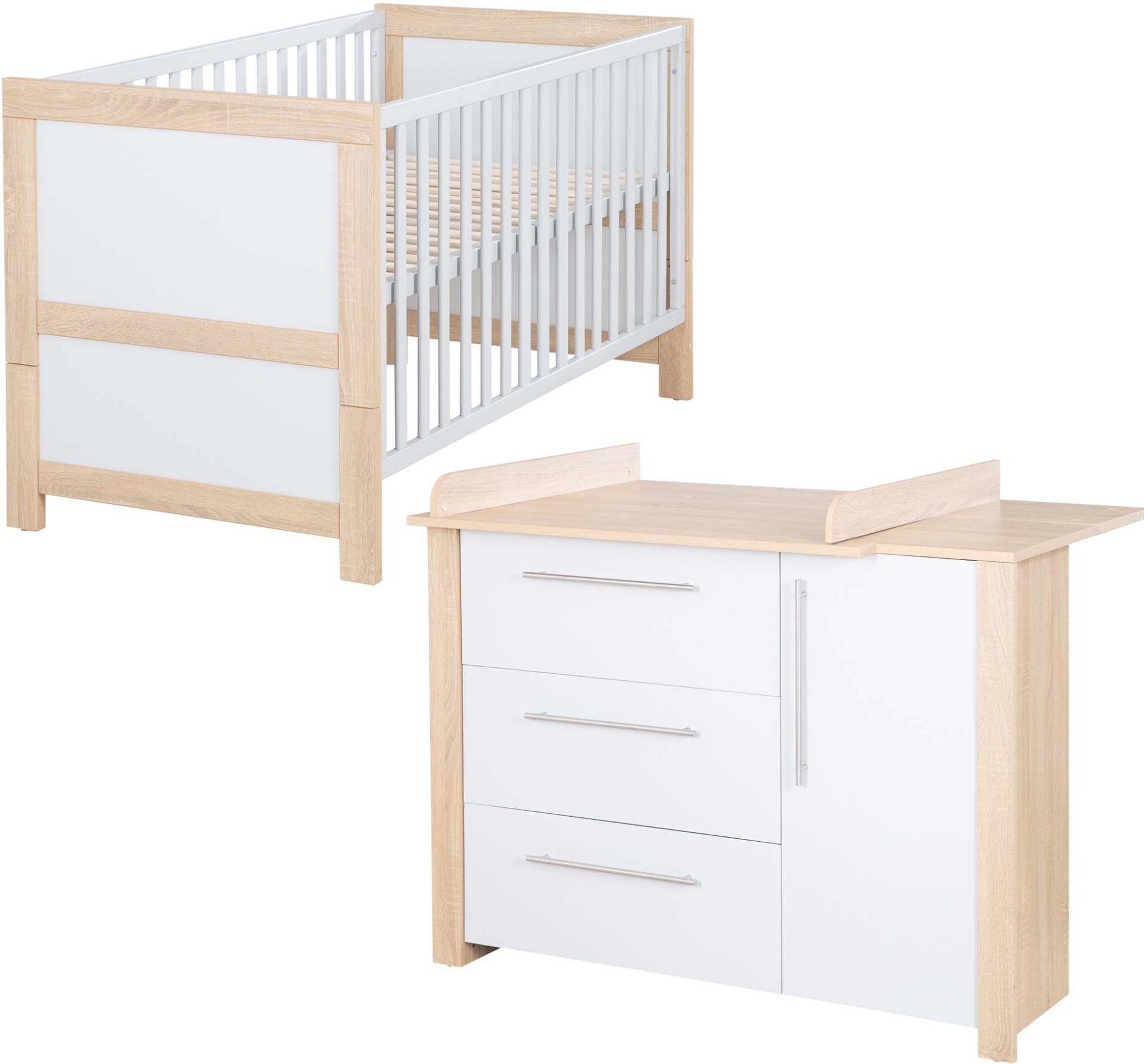 roba® Babymöbel-Set »Matilda«, (Spar-Set, 2 tlg., Gitterbett, Wickelkommode) von Roba®