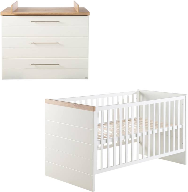 roba® Babymöbel-Set »Nele«, (Spar-Set, 2 tlg., Kinderbett, Wickelkommode), mit Kinderbett & Wickelkommode; Made in Europe von Roba®