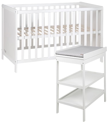 roba® Babymöbel-Set »Style«, (Spar-Set, 2 tlg., Kinderbett, Wickelregal), mit Kinderbett und Wickelregal von Roba®