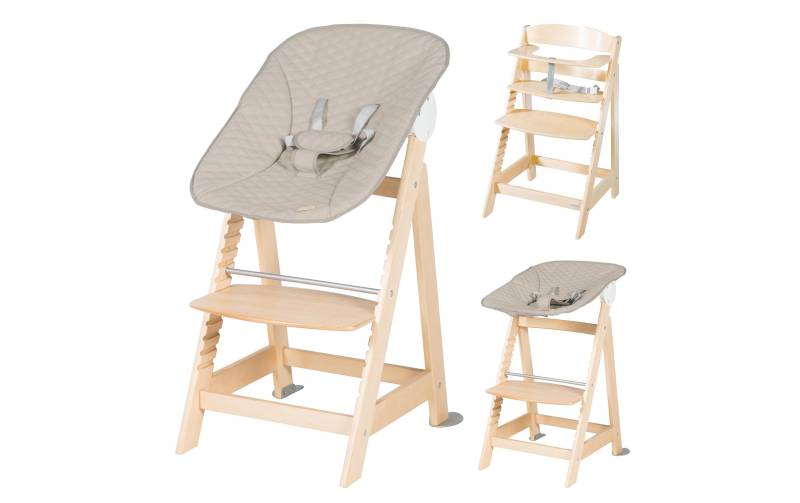 roba® Hochstuhl »Born up Set 2-in-1 Natur, Greyish gesteppt« von Roba®