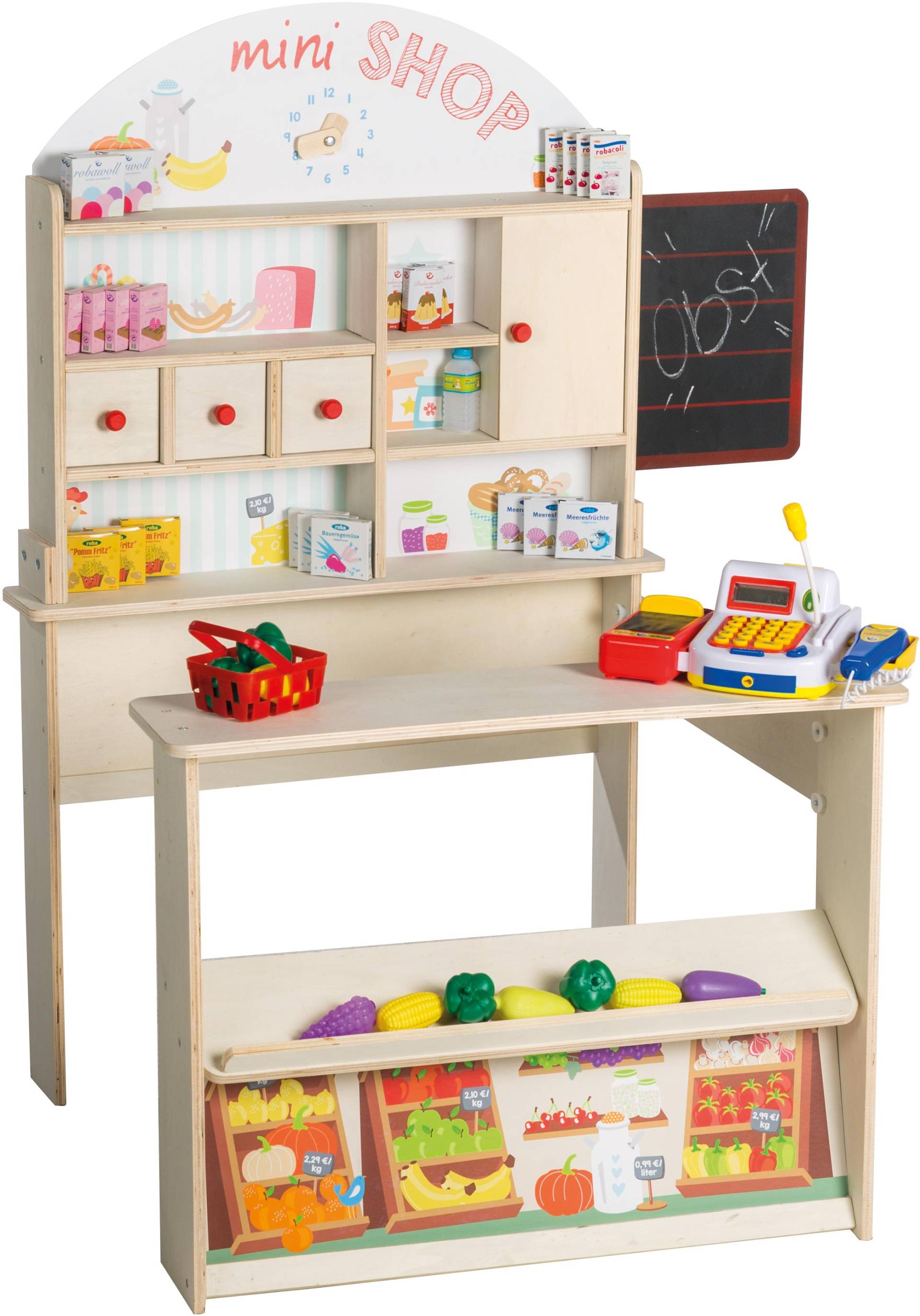 roba® Kaufladen »Minishop, natur«, mit Theke und Tafel von Roba®