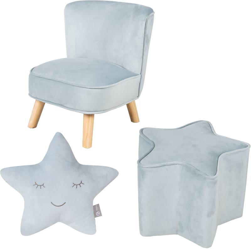 roba® Kindersitzgruppe »Lil Sofa«, (Set, 3 tlg.), bestehend aus Kindersessel, Kinderhocker und Dekokissen in Sternform von Roba®