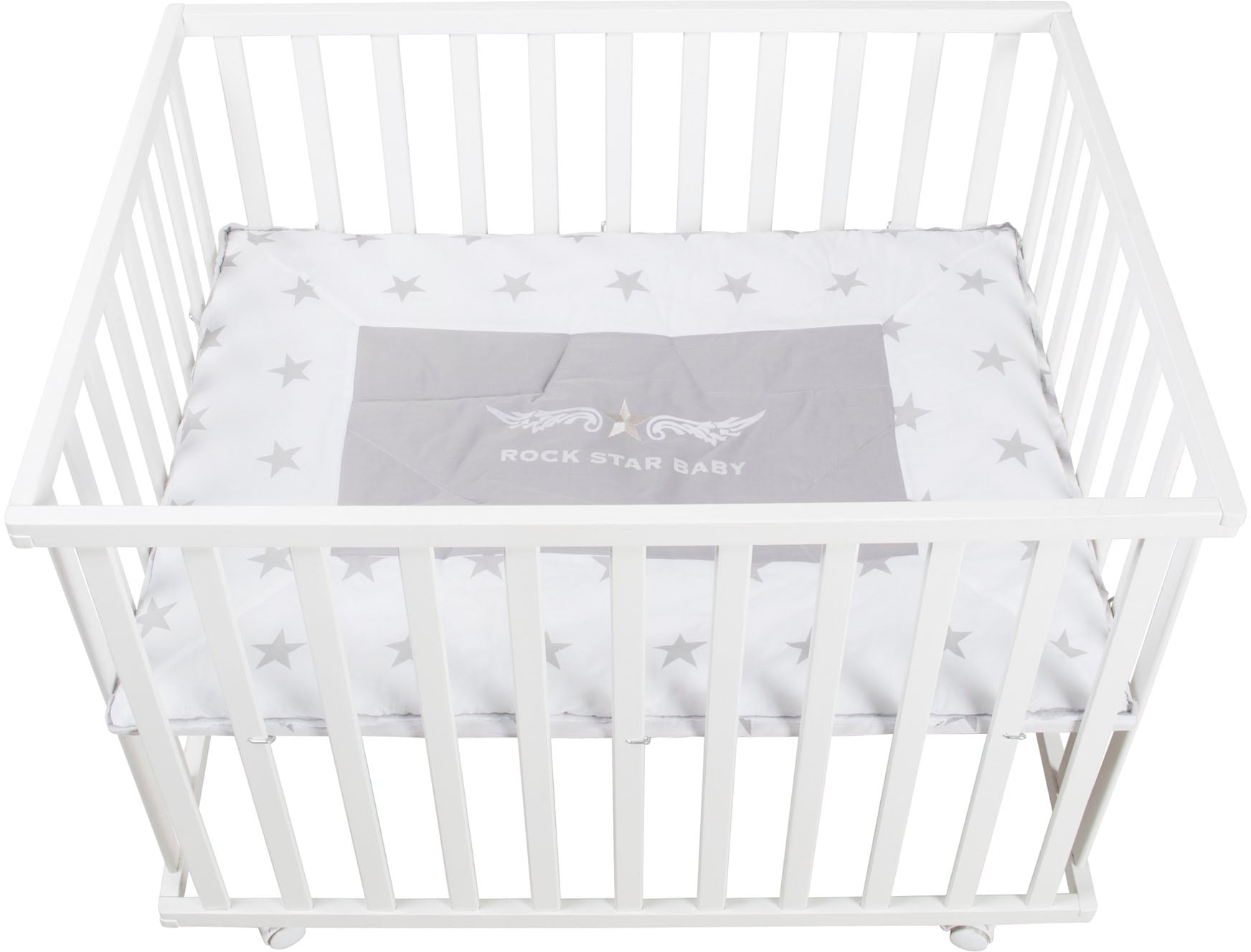 roba® Laufgitter »Rock Star Baby2 weiss, 100x75 cm«, bis 15 kg, mit Stoffeinlage von Roba®