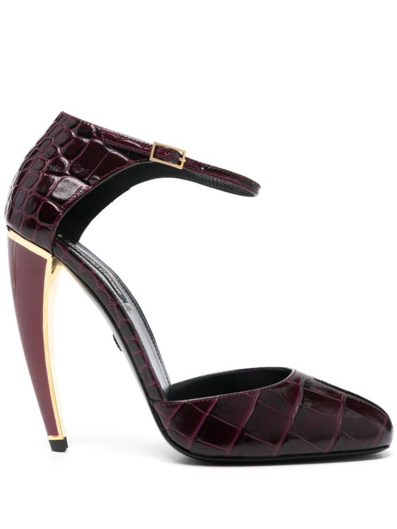 Roberto Cavalli 125mm embossed-leather pumps - Red von Roberto Cavalli