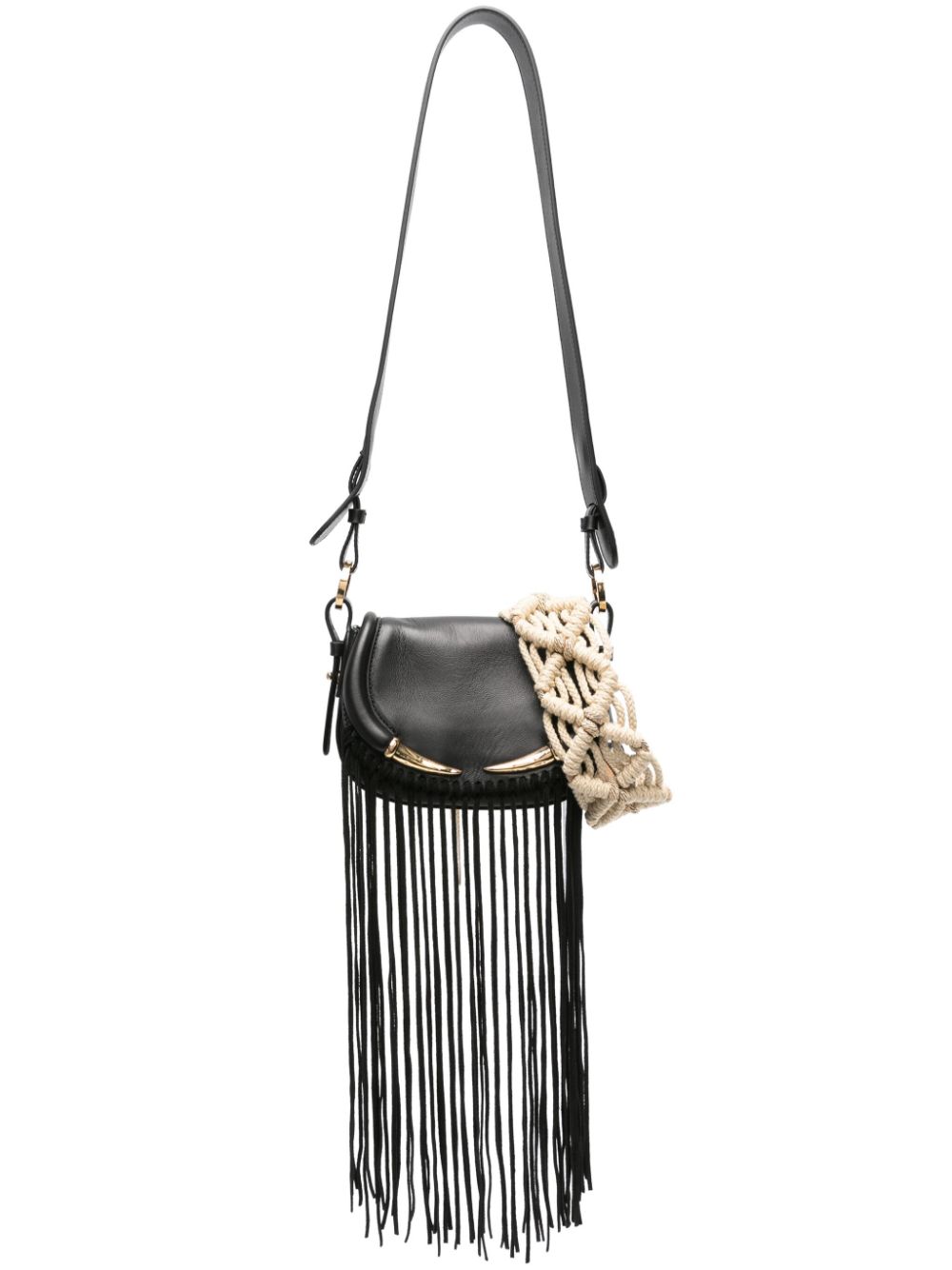 Roberto Cavalli Fang Bag fringed shoulder bag - Black von Roberto Cavalli