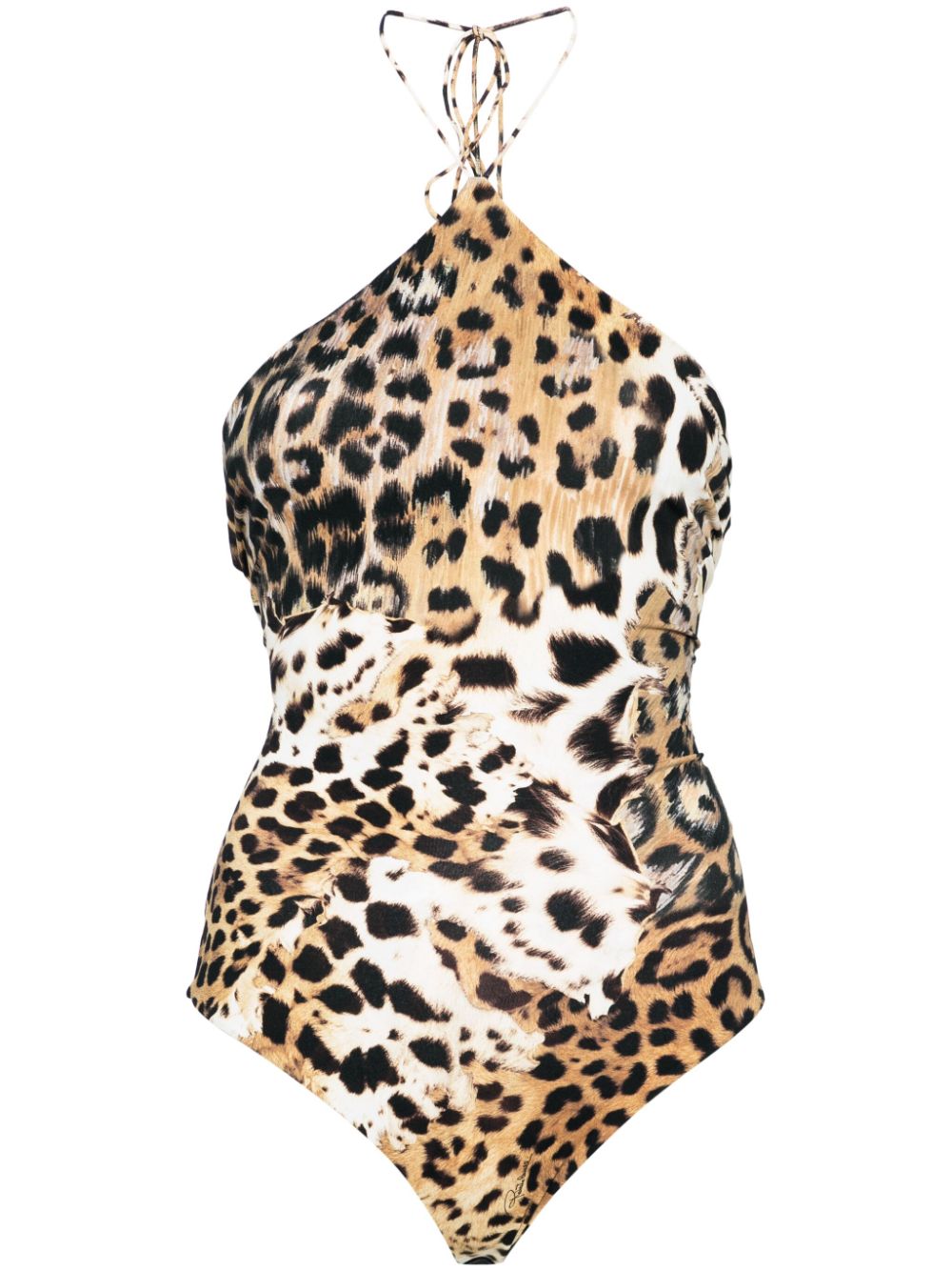 Roberto Cavalli Jaguar Skin-print halterneck bodysuit - Neutrals von Roberto Cavalli