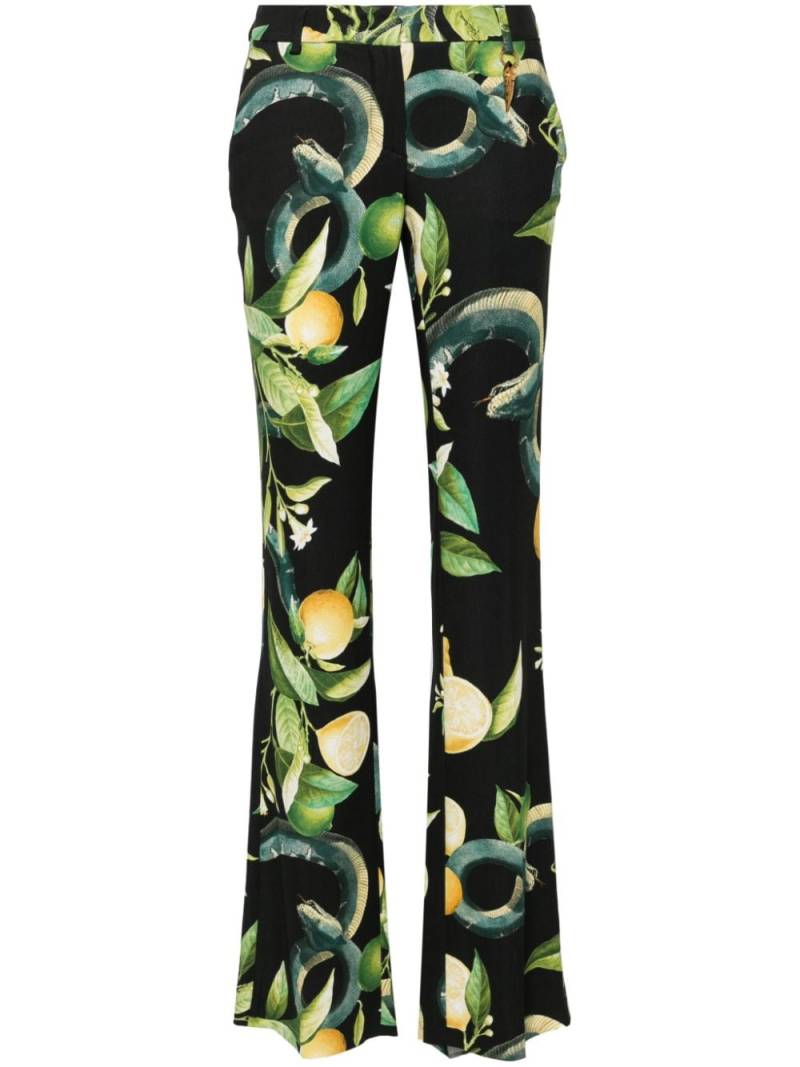 Roberto Cavalli Lemon-print tailored trousers - Black von Roberto Cavalli