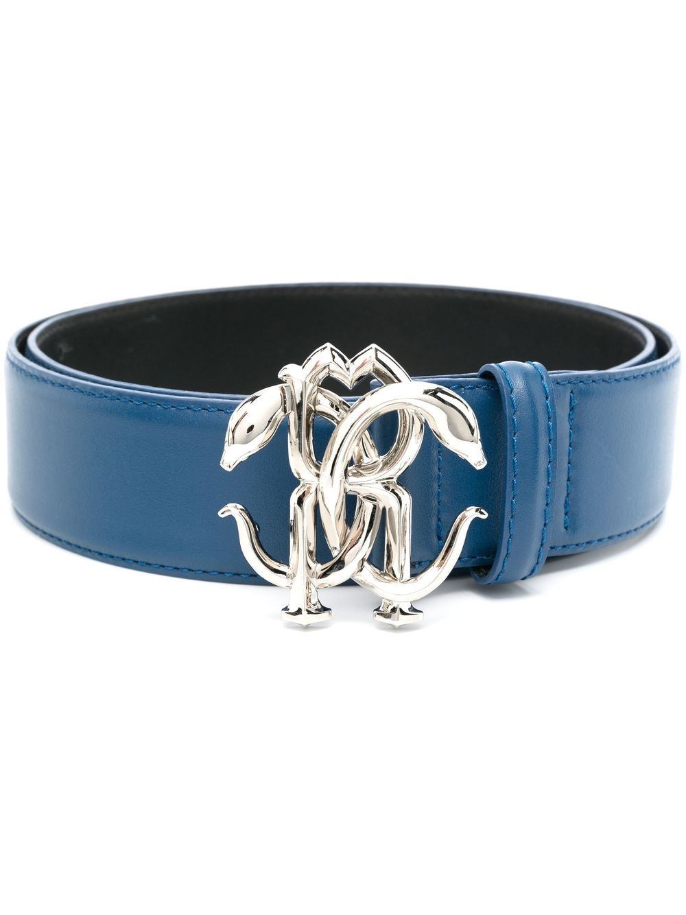 Roberto Cavalli Mirror Snake leather belt - Blue von Roberto Cavalli