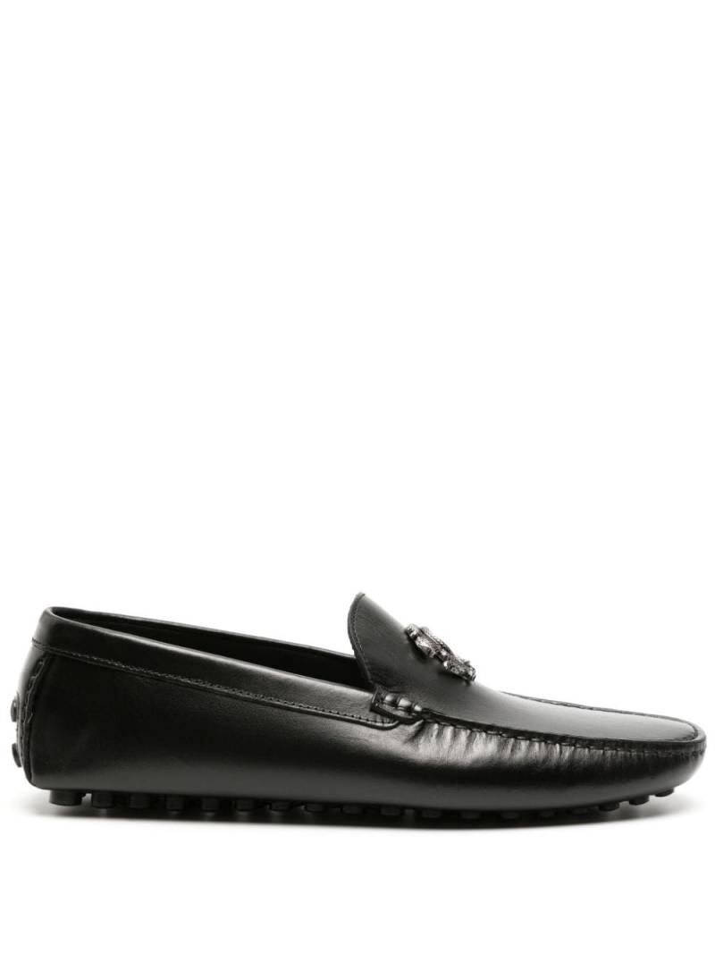 Roberto Cavalli Mirror Snake leather loafers - Black von Roberto Cavalli