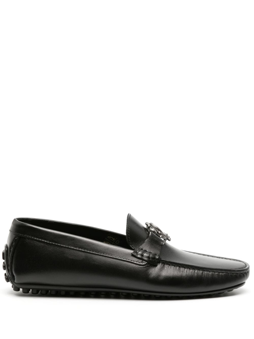 Roberto Cavalli Mirror Snake leather loafers - Black von Roberto Cavalli