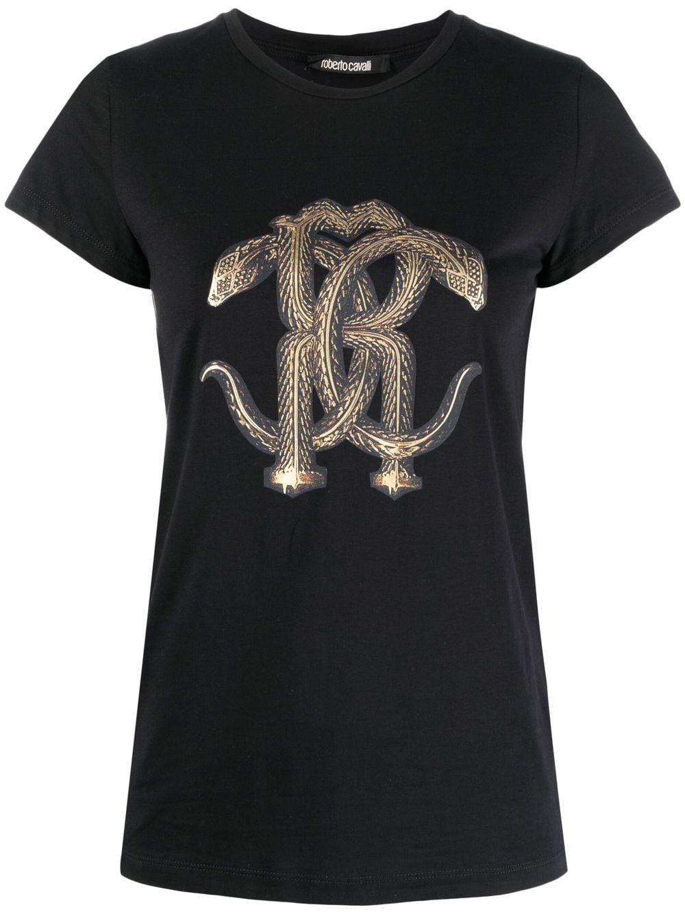 Roberto Cavalli Mirror Snake-print T-shirt - Black von Roberto Cavalli