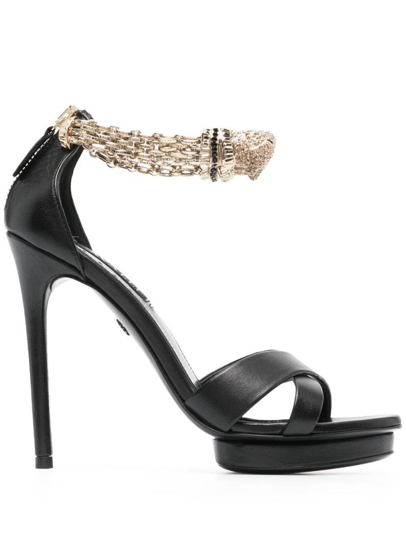 Roberto Cavalli Panther crystal-embellished sandals - Black von Roberto Cavalli