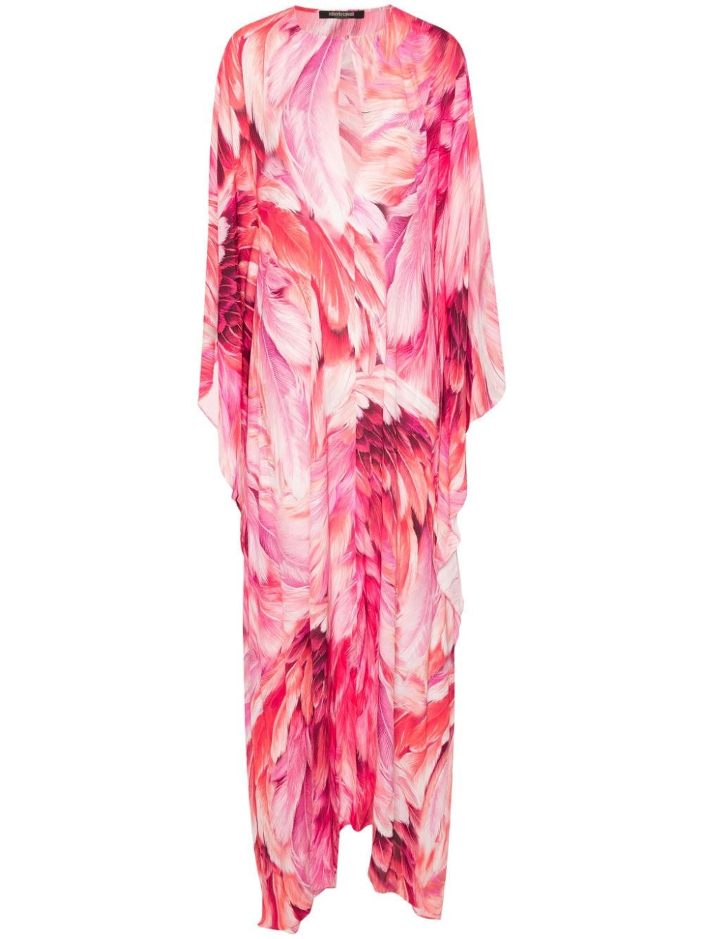 Roberto Cavalli Plumage-print maxi dress - Pink von Roberto Cavalli