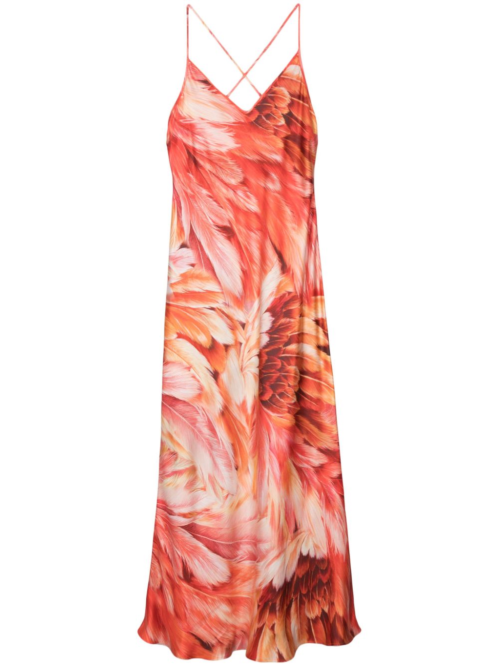 Roberto Cavalli Plumage silk maxi dress - 01505 ARAGOSTA von Roberto Cavalli