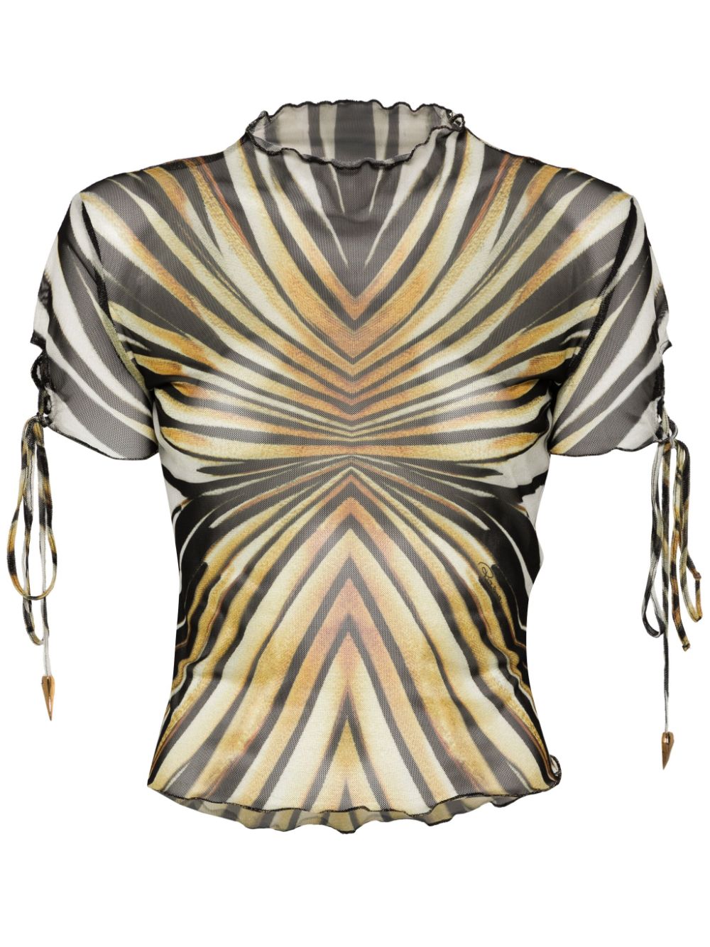 Roberto Cavalli Ray Of Gold mesh T-shirt - Yellow von Roberto Cavalli