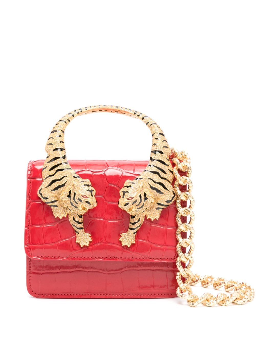 Roberto Cavalli Small Roar leather mini bag - Red von Roberto Cavalli