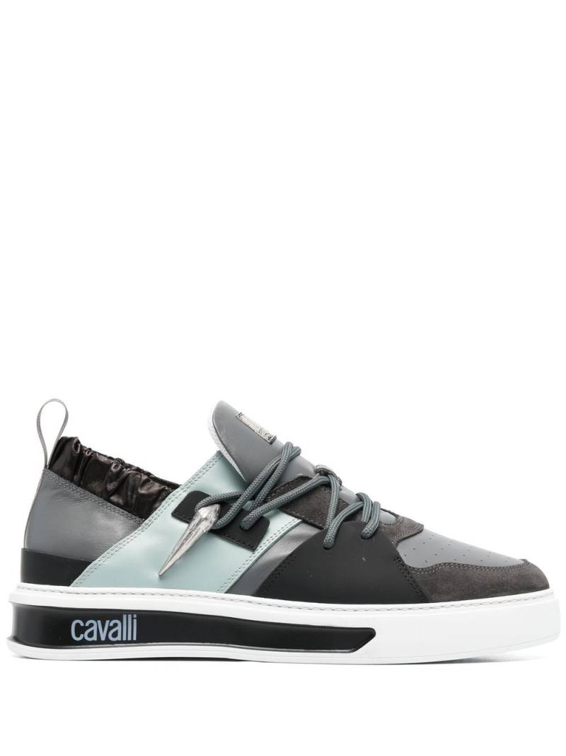 Roberto Cavalli Tiger Tooth panelled sneakers - Grey von Roberto Cavalli