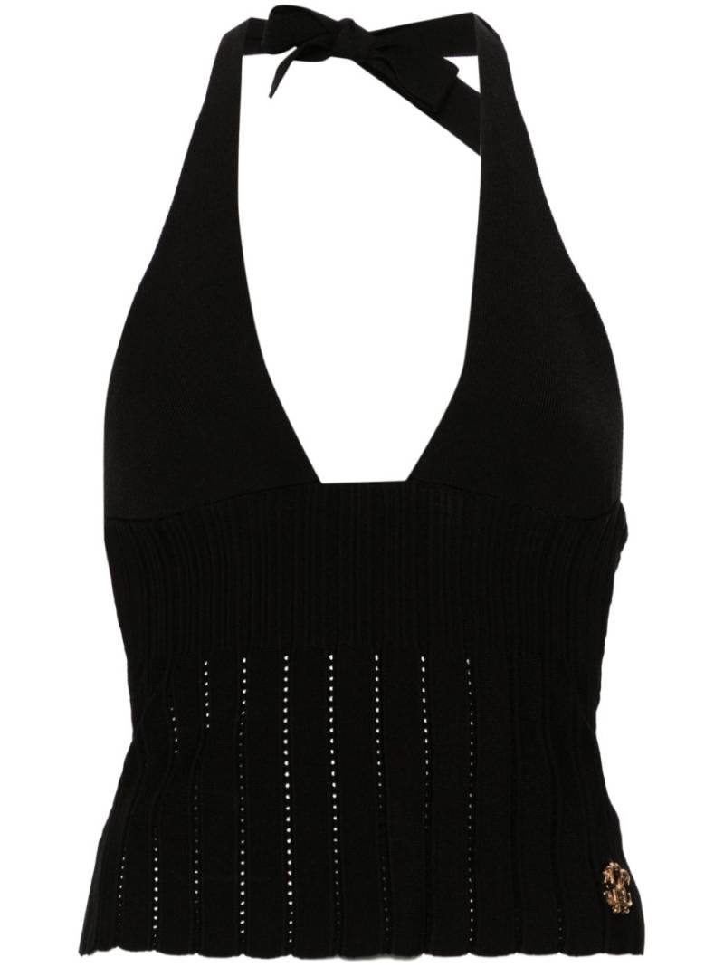 Roberto Cavalli V-neck crop top - Black von Roberto Cavalli