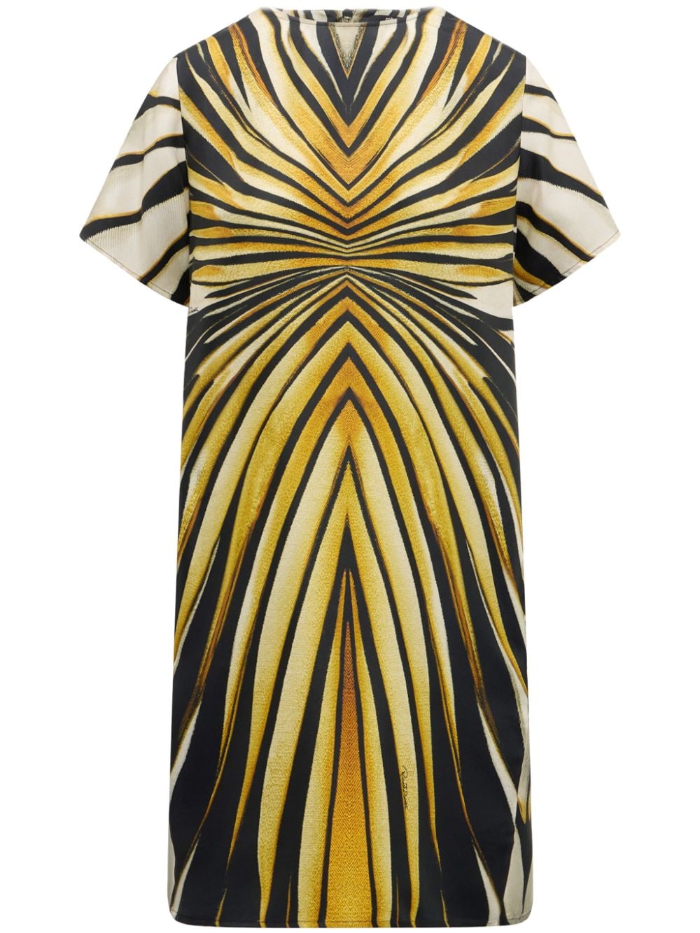 Roberto Cavalli abstract-print silk dress - Gold von Roberto Cavalli